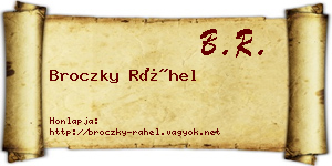 Broczky Ráhel névjegykártya